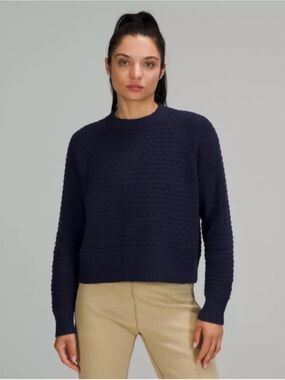 Lululemon Texture Play Crew Sweater Night Sea Size XS-S